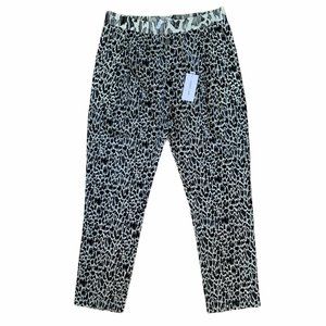 NWT 10 Crosby Derek Lam Silk Leopard Pants Pull-on